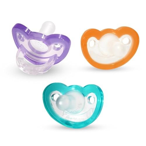 RaZbaby Jollypop Pacifier for Newborns & Up, USA Made, Natural Shaped Orthodontic Binky, Lovingly Shared in NICUs & Hospitals Worldwide, Medical-Grade 100% BPA-Free - 0-3 Months, 3 Pack - Variety