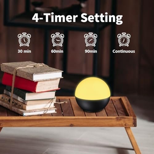 Rechargeable Mini Nursery Night Light Soother Baby Sleep Sound Machine 12 Color Night Lights White Noise Machine with 30 Soothing Sounds Auto-Off Timer Adjustable Brightness for Baby Kids Adult