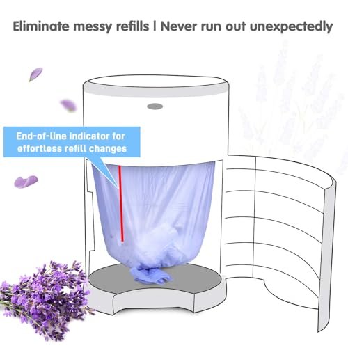 Refills Compatible with Dekor Classic, 30% Extra Length Diaper Pail Refills 4 Pack Diaper Pail Liners Lavender Scent
