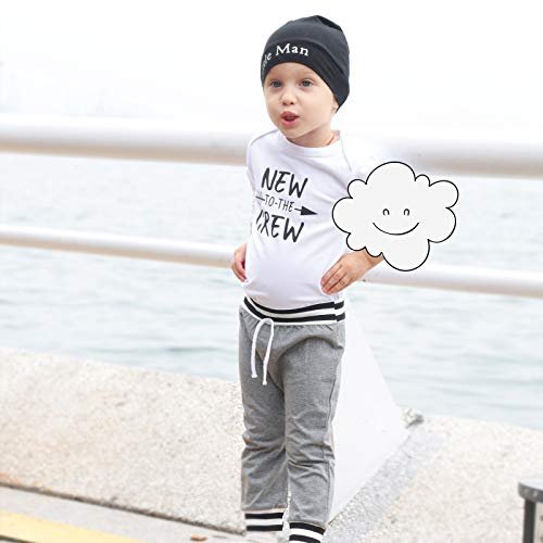 Renotemy Newborn Infant Baby Boy Clothes Outfits New to The Crew Outfits Long Pants Toddler Baby Boy Clothes Set