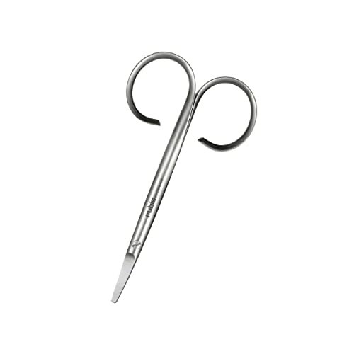 Rubis Stainless Steel Infant Nail Scissors with Blue Leather Elephant Case, For Precise Fingernails and Cuticles, 1K416, Silver,Rubis Switzerland Swiss Made World Renowned Precision