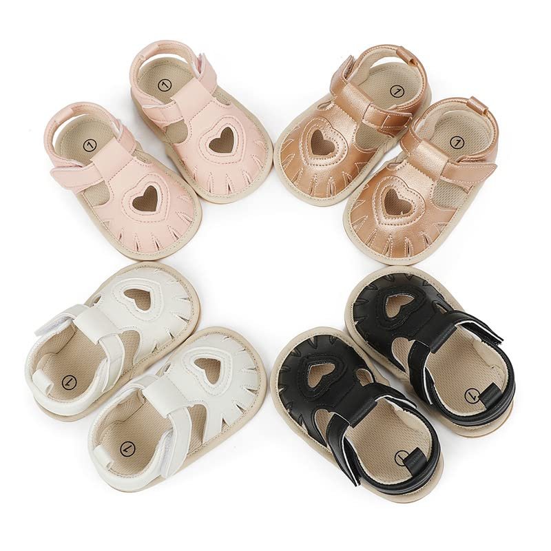 Sawimlgy Baby Girls Boys Sandals Summer Flowers Shoe Rubber Sole PU Leather Mesh Infant Toddler First Walkers Princess Dress Outdoor Shoes