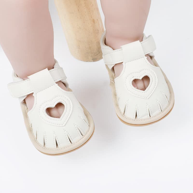Sawimlgy Baby Girls Boys Sandals Summer Flowers Shoe Rubber Sole PU Leather Mesh Infant Toddler First Walkers Princess Dress Outdoor Shoes
