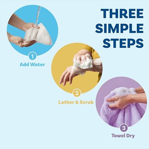Scrubzz Disposable No Rinse Bathing Wipes - 25 Pack - All-in-1 Single Use Shower Wipes, Simply Dampen, Lather, and Dry Without Shampoo or Rinsing (Lavender, 1-Pack)