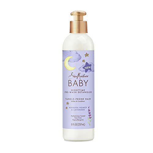 SheaMoisture Baby Pre-Wash Hair Detangler Manuka Honey & Lavender for Delicate Hair and Skin Nighttime Skin and Hair Care Regimen 8 oz