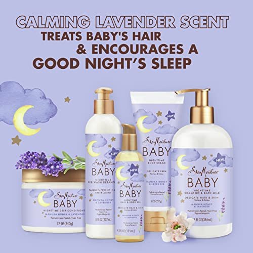 SheaMoisture Baby Pre-Wash Hair Detangler Manuka Honey & Lavender for Delicate Hair and Skin Nighttime Skin and Hair Care Regimen 8 oz