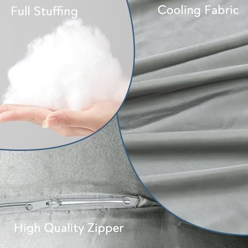 Silky Satin Pregnancy Pillows for Sleeping, U Shaped Cooling Full Body Maternity Pillow with Removable Satin Cover, Support for Back, Legs, Belly, Hip - Body Pillows for Pregnant Women, Grey