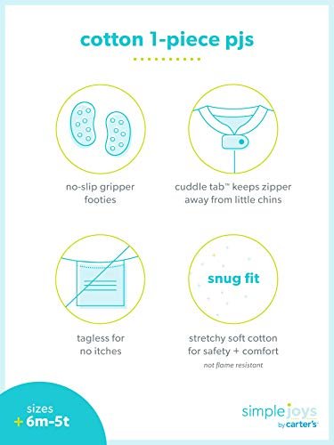 Simple Joys by Carter's baby-boys 3-pack Snug Fit Footed Cotton Pajamas