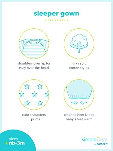 Simple Joys by Carter's Baby Boys' Cotton Sleeper Gown, Pack of 3