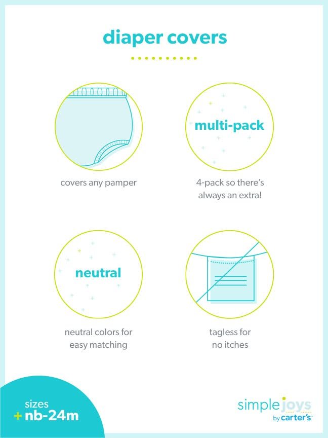 Simple Joys by Carter's Baby Girls' 4-Pack Diaper Covers
