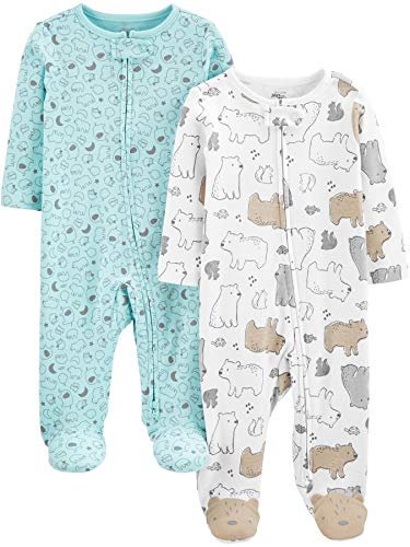 Simple Joys by Carter's Baby Neutral 2-Pack Cotton Footed Sleep and Play