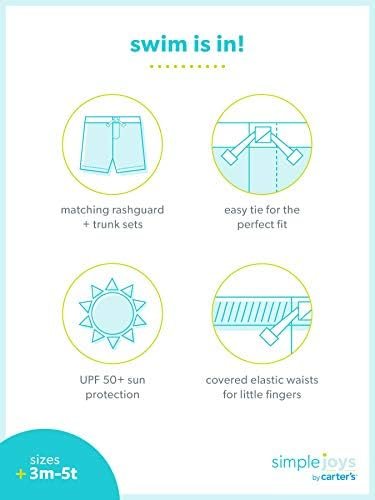 Simple Joys by Carter's Toddlers and Baby Boys' Swimsuit Trunk and Rashguard Set