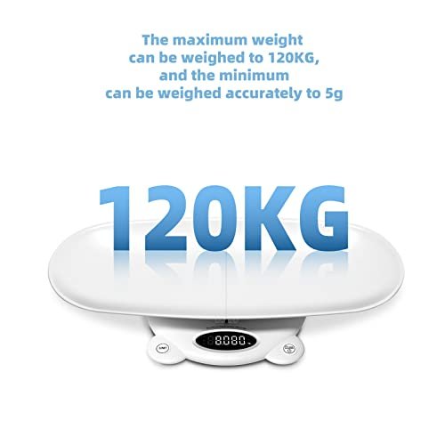 Simshine Digital Baby Scale Weight All Family, Weighing Newborn Wiggly Babies, Pets, Cat and Dog - Long Press Unit for 3 Seconds Flip The Display