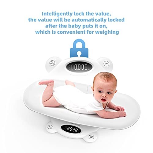 Simshine Digital Baby Scale Weight All Family, Weighing Newborn Wiggly Babies, Pets, Cat and Dog - Long Press Unit for 3 Seconds Flip The Display