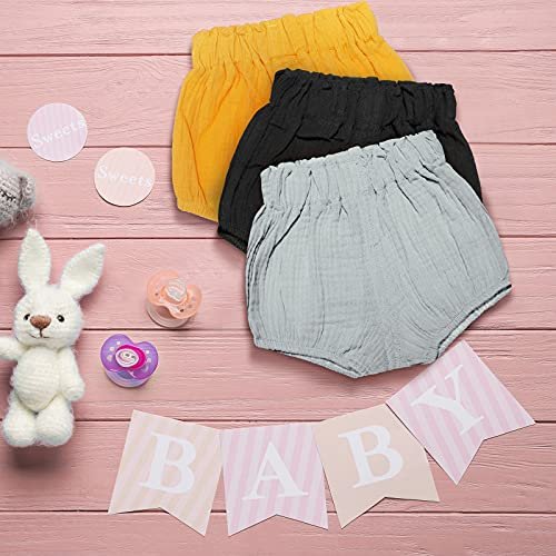 Sintege 5 Pieces Baby Linen Bloomer Short Blend Summer Loose Bloomer for Unisex Boy Girl (Assorted Color,3-6 Months)