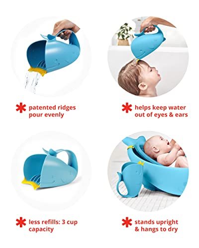 Skip Hop Baby Bath Rinse Cup MOBY Tear-free Waterfall Rinser Blue Age 0+