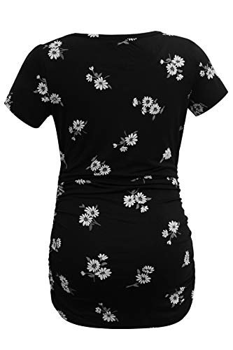 Smallshow Women's Maternity Tops Side Ruched Tunic T-Shirt Pregnancy Clothes