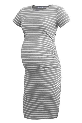 Smallshow Women's Short Sleeve Maternity Dress Ruched Pregnancy Clothes