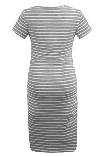 Smallshow Women's Short Sleeve Maternity Dress Ruched Pregnancy Clothes