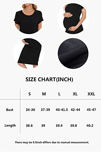 Smallshow Women's Short Sleeve Maternity Dress Ruched Pregnancy Clothes