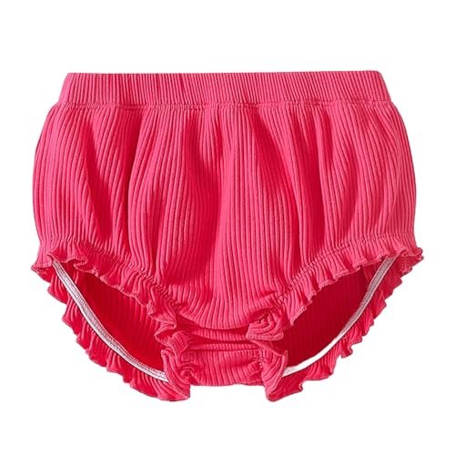 SOBOWO 3-Pack Bloomers for Baby Girls Diaper Covers Ribbed Ruffle Solid Triangle Baby Girl Shorts Summer Toddler Underwear