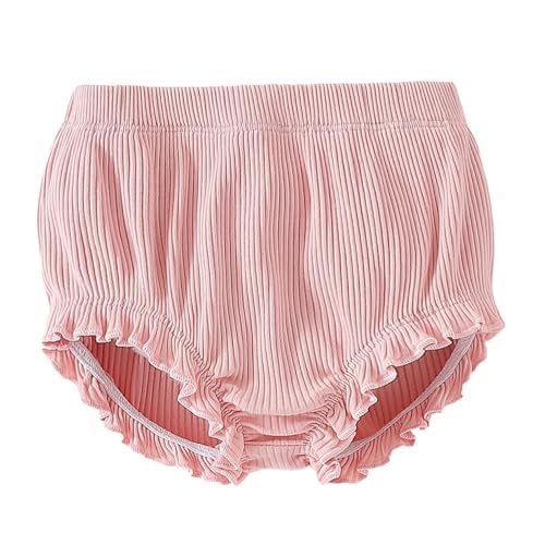 SOBOWO 3-Pack Bloomers for Baby Girls Diaper Covers Ribbed Ruffle Solid Triangle Baby Girl Shorts Summer Toddler Underwear