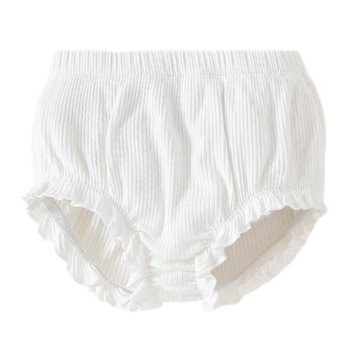 SOBOWO 3-Pack Bloomers for Baby Girls Diaper Covers Ribbed Ruffle Solid Triangle Baby Girl Shorts Summer Toddler Underwear
