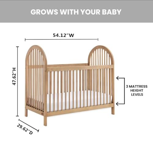 Soho Baby Everlee 3-in-1 Island Crib, Honey Wood