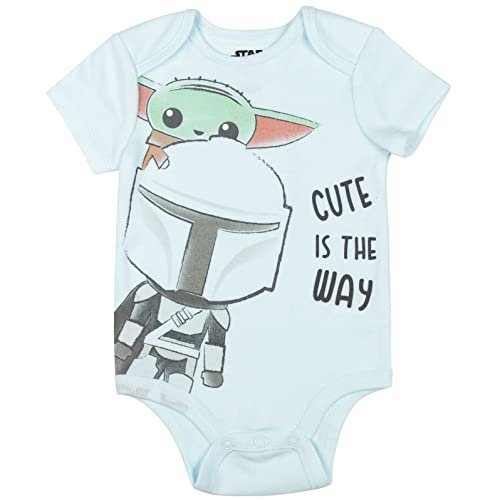 STAR WARS Chewbacca C-3PO R2-D2 Darth Vader Yoda 5 Pack Short Sleeve Bodysuits Newborn to Infant