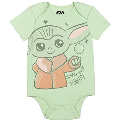 STAR WARS Chewbacca C-3PO R2-D2 Darth Vader Yoda 5 Pack Short Sleeve Bodysuits Newborn to Infant