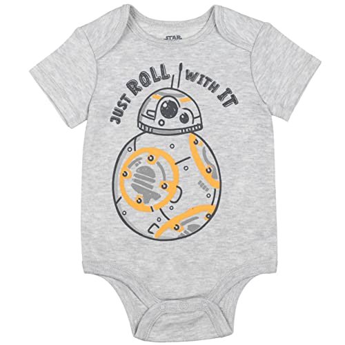 STAR WARS Chewbacca C-3PO R2-D2 Darth Vader Yoda 5 Pack Short Sleeve Bodysuits Newborn to Infant