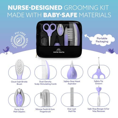 Store Baby Grooming Kit - Newborn Girl & Boy Infant Care - First Aid, Bath, Cradle Cap, Hygiene, Hair, Nail, Safety & Healthcare Essentials - Designed by a Pediatric Nurse & Mom