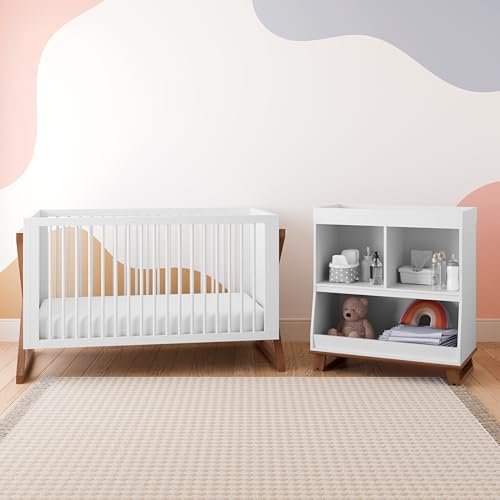Storkcraft Equinox 3-in-1 Convertible Crib (Vintage Driftwood) Easily Converts to Toddler Bed & Daybed, 3-Position Adjustable Mattress Support Base, Modern Two-Tone Design for Contemporary Nursery