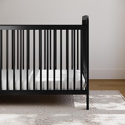 Storkcraft Pasadena 3-in-1 Convertible Crib (Black) – GREENGUARD Gold Certified, Converts to Daybed and Toddler Bed, Fits Standard Full-Size Crib Mattress, Adjustable Mattress Height