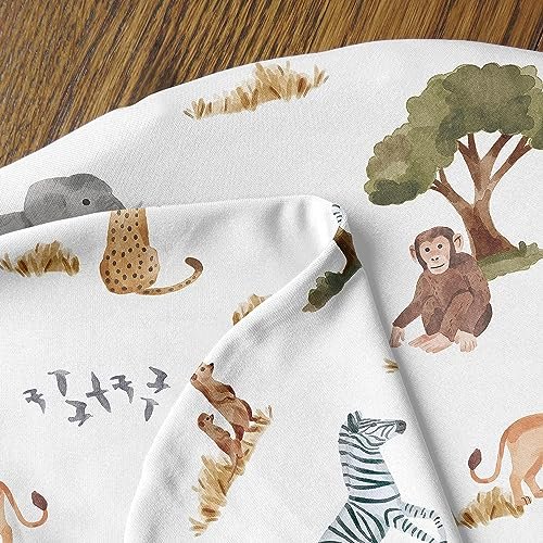 Sweet Jojo Designs Jungle Animals Boy Girl Gender Neutral Nursing Pillow Cover Baby Breastfeeding Slipcover Infant Newborn Nursery Bottle Pillowcase(Pillow NOT Included) - Green Boho Wildlife Safari