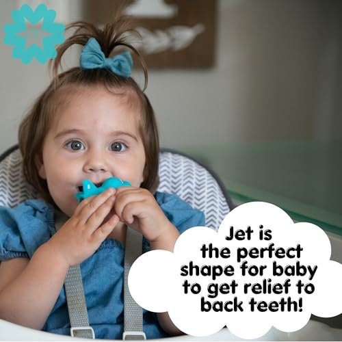 Teether & Dispenser Duo – Jet | Patented 2-in-1 Teether + Medicine Dispenser | Soothes Teething Babies & Makes Medicine Time Easier | BPA Free, Baby Shower Essential