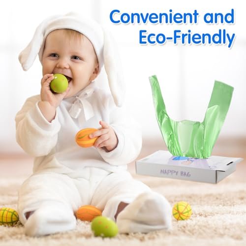 Tenceur 1800 Pcs Baby Disposable Diaper Sacks Bulk, Scented Diaper Bags with Easy Tie Handle Disposal Diaper Trash Bags Baby Poop Bags Waste Bag Refill for Travel