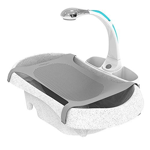 The First Years Rain Shower Baby Bath Tub Set - Includes Convertible Bath Tub and Sling with Soothing Spray - Baby Bath Seat and Spa for Newborn to Toddler - Baby Bath Essentials