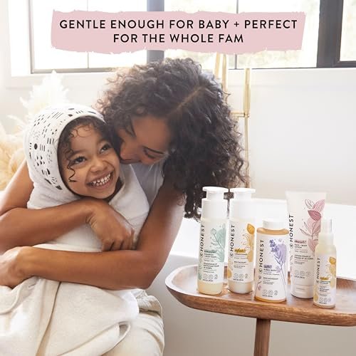 The Honest Company 2-in-1 Cleansing Shampoo + Body Wash and Face + Body Lotion Bundle | Gentle for Baby | Naturally Derived | Sweet Almond Nourish, 18.5 fl oz