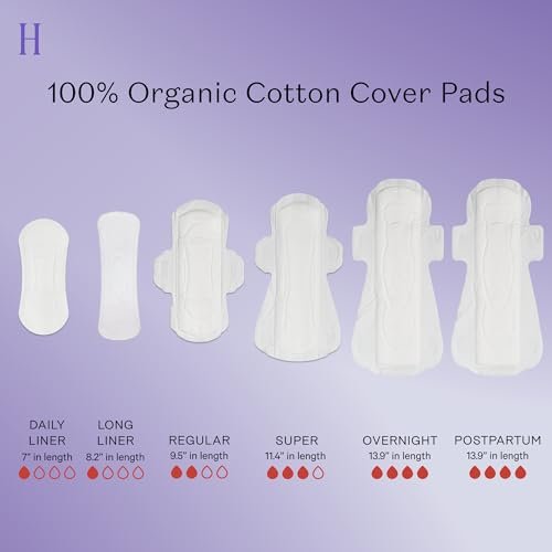 The Honey Pot Company - Herbal Postpartum Pads w/Wings - Infused w/Essential Oils for Cooling Effect, Organic Cotton Cover, & Ultra-Absorbent - 12ct