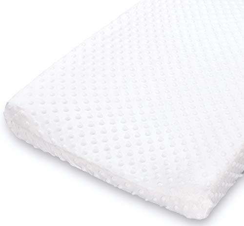 The Peanutshell Baby Girl Changing Pad Covers Set of 2 - Ultra Soft Baby Cover – Fits Standard Changing Table Pads, Durable, Machine Washable Sheets - Pink & White Minky