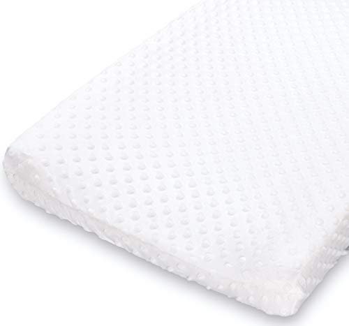 The Peanutshell Baby Girl or Boy Changing Pad Covers Set of 2 - Ultra Soft, Plush Baby Cover - Fits Standard Changing Table Pads, Durable, Machine Washable Sheets - Grey & White Minky