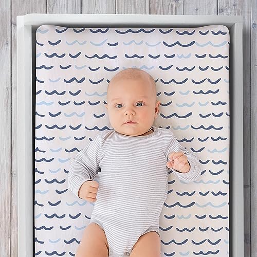 The Peanutshell Baby Girl or Boy Changing Pad Covers Set of 3 - Ultra Soft Baby Changing Pad Cover - Fits Standard Changing Table Pads, Durable, Machine Washable Sheets - Nautical Whale