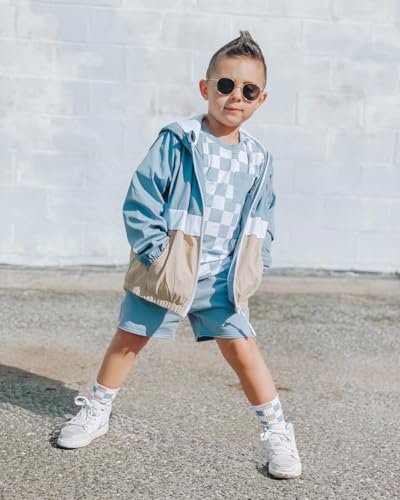 TheFound Toddler Girls Boys Hoodies Jacket Checkerboard Zip-Up Hooded Long Sleeve Coat Fall Winter Kid Baby Clothes Outerwear
