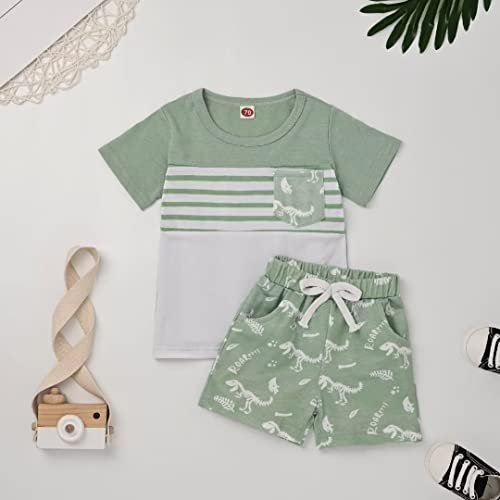 Toddler Baby Boy Clothes Boys Summer Outfits Short Sleeve Dinosaur T-Shirt & Shorts Set 2Pcs
