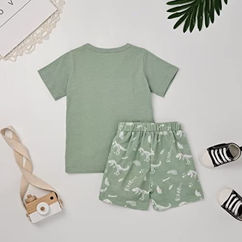 Toddler Baby Boy Clothes Boys Summer Outfits Short Sleeve Dinosaur T-Shirt & Shorts Set 2Pcs