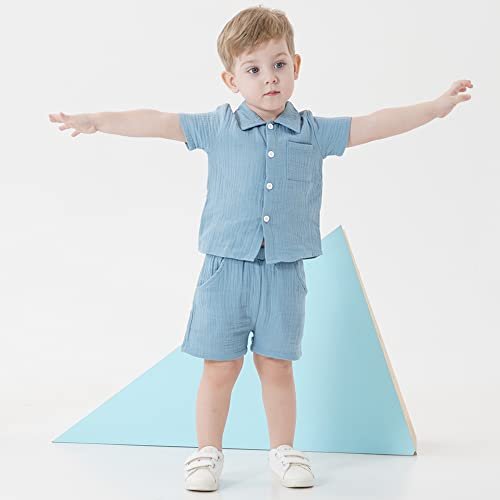 Toddler Baby Boy Clothes Summer Outfits Cotton Short Sleeve T-Shirt Dinosaurs Shorts Set Boy Clothes Outfits Set