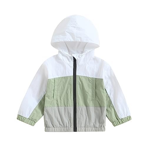 Toddler Baby Boy Girl Fall Clothes Outwear Zipper Hooded Sweatshirt Jacket Lightweight Windbreaker Jackets