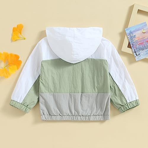 Toddler Baby Boy Girl Fall Clothes Outwear Zipper Hooded Sweatshirt Jacket Lightweight Windbreaker Jackets