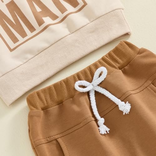 Toddler Baby Boy Sweatshirt Outfit Mamas Little Man Long Sleeve Shirt Jogger Pants Fall Outfits Winter Clothes Set